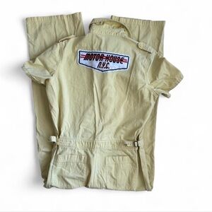 Vintage Forever 21 Butter Yellow Utility Overalls 100% Cotton - M/L